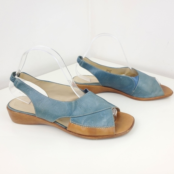 Naturalizer women sandals leather made in Brazil size 9W blue - Picture 5 of 9